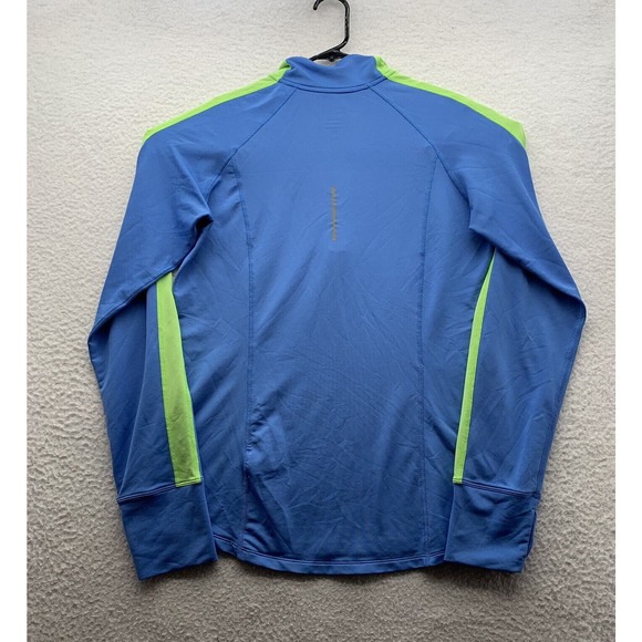 Nike‎ Dri-Fit Jacket Womens Medium M Blue Green 1/4 Zip Athleisure Running Thin - Picture 7 of 14